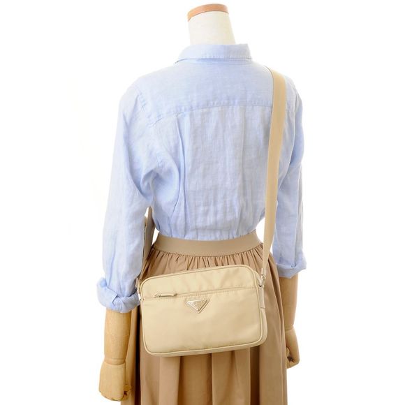 Prada Camera Bag Shoulder Bag Beige Nylon - Picture 5 of 5